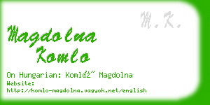 magdolna komlo business card